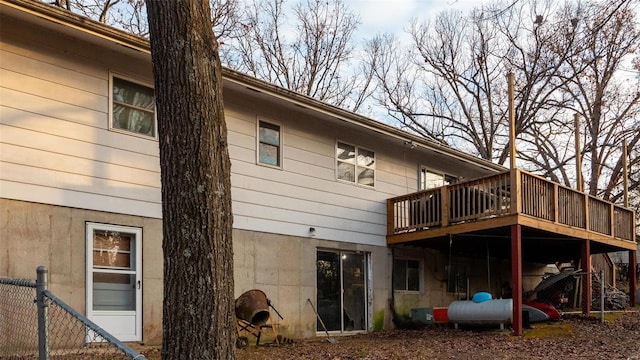 989 Clay St, Saint Clair, MO 63077 - rear view of house featuring a wooden deck