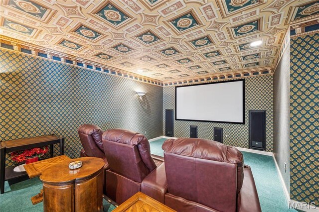 19385 Deer Pointe Estates Dr, Wildwood, MO 63038 - home theater room featuring carpet and baseboards