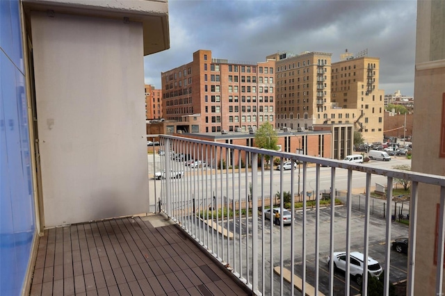 balcony with a view of city
