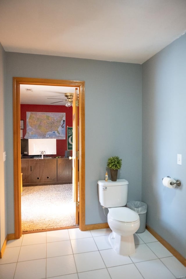 12332 Triple E Ln, Berger, MO 63014 - bathroom featuring baseboards, toilet, and a ceiling fan