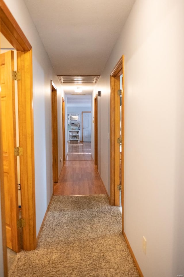 12332 Triple E Ln, Berger, MO 63014 - hallway with carpet floors, attic access, and baseboards