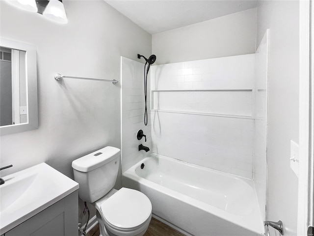 1253 Orion Way, Saint Peters, MO 63376 - full bath featuring toilet, vanity, shower / washtub combination, and wood finished floors