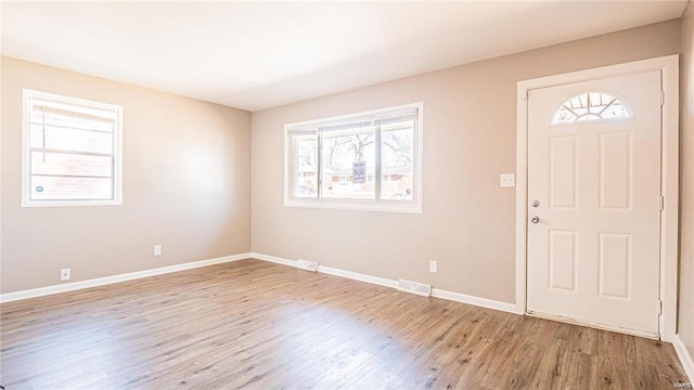 1370 Reale Ave, Saint Louis, MO 63138 - foyer with plenty of natural light, wood finished floors, and baseboards