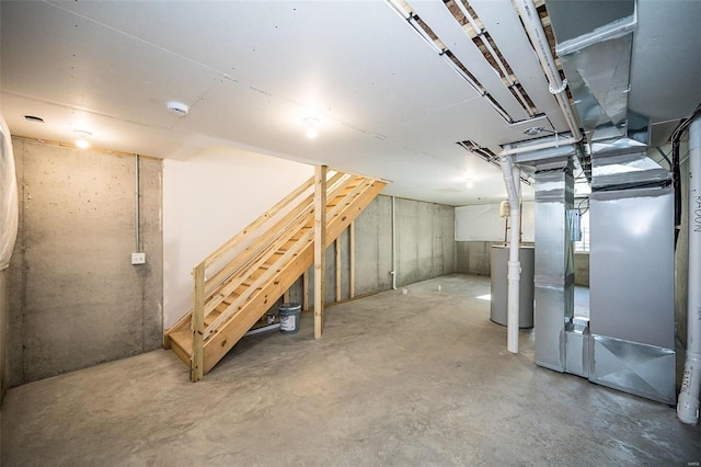 103 Cardow Dr Unit 169-605, Ofallon, MO 63368 - unfinished basement with water heater and stairs