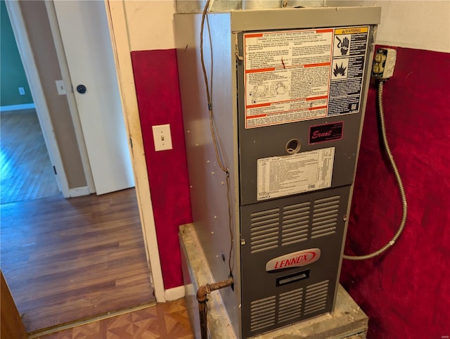 413 N 6th St, New Douglas, IL 62074 - utility room with heating unit