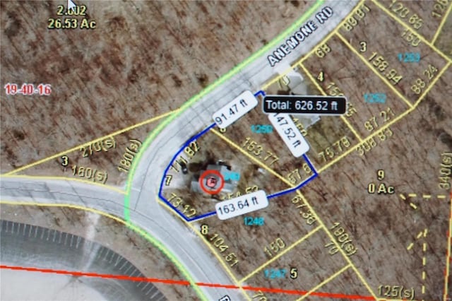 10 Anemone Rd, Lake Ozark, MO 65049 - aerial map of property and surrounding area with property boundaries highlighted