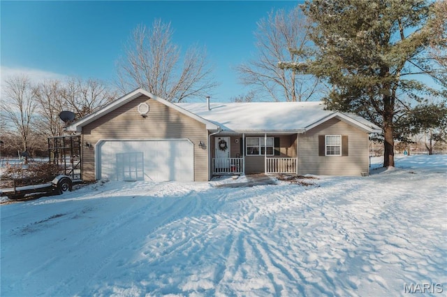 806 S Tebbetts, Belle, MO 65013 - ranch-style house featuring a porch and an attached garage