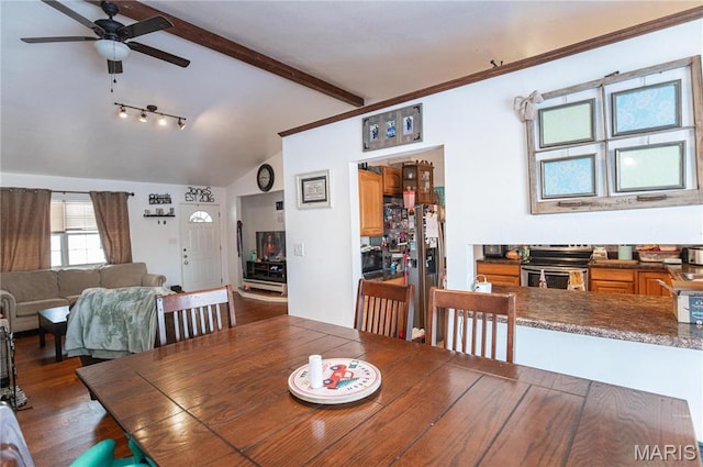 806 S Tebbetts, Belle, MO 65013 - dining room featuring ceiling fan and wood finished floors