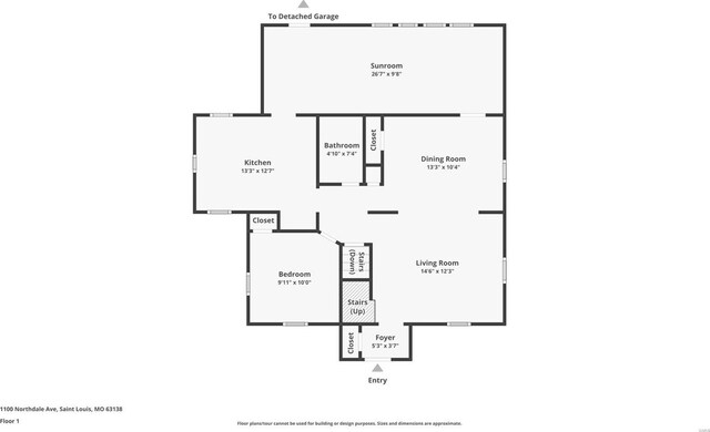 1100 Northdale Ave, Saint Louis, MO 63138 - floor plan / room layout