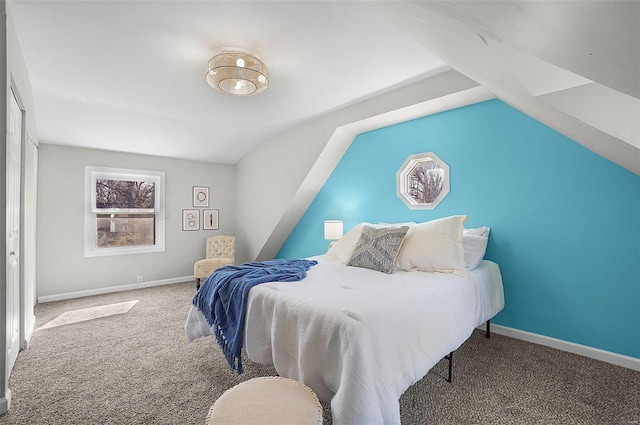 1100 Northdale Ave, Saint Louis, MO 63138 - bedroom featuring carpet floors, lofted ceiling, and baseboards