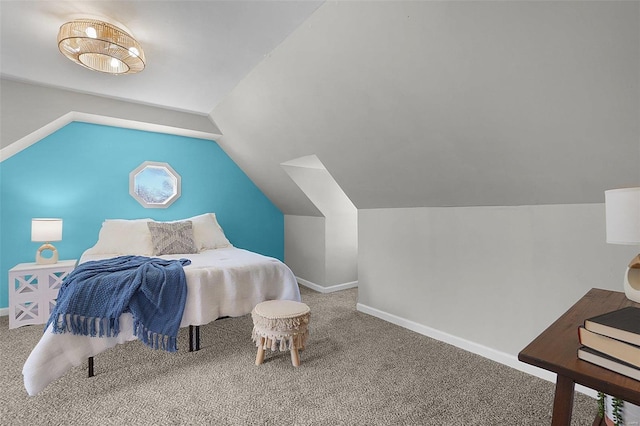 1100 Northdale Ave, Saint Louis, MO 63138 - bedroom with carpet floors, lofted ceiling, and baseboards