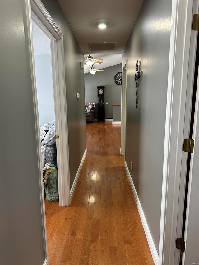 121 Stull Dr, Benton, MO 63736 - hall with light wood-type flooring and baseboards