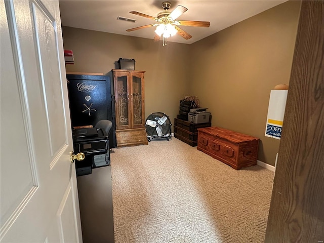 121 Stull Dr, Benton, MO 63736 - carpeted home office with ceiling fan