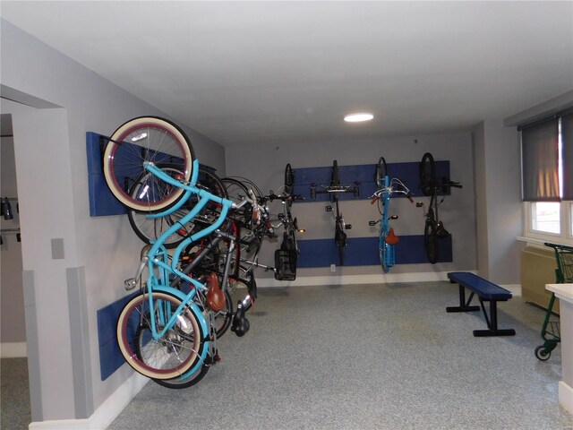 garage featuring baseboards
