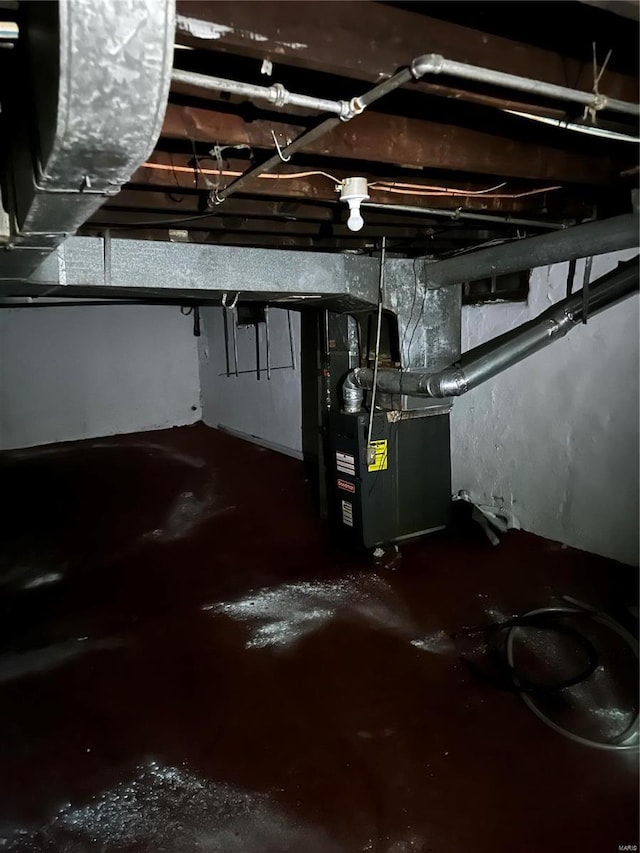 6705 Saint Louis Ave, Saint Louis, MO 63121 - unfinished basement with heating unit