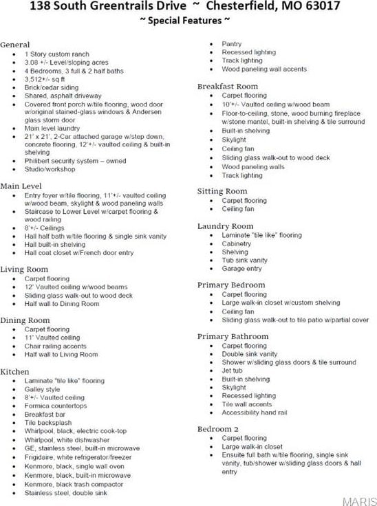 view of miscellaneous listing collateral
