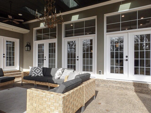 267 Saint Andrews Dr, Saint Albans, MO 63073 - view of patio featuring french doors and an outdoor hangout area