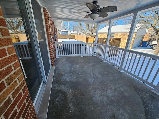 111 Linn Dr, Saint Genevieve, MO 63670 - view of patio / terrace featuring ceiling fan and fence