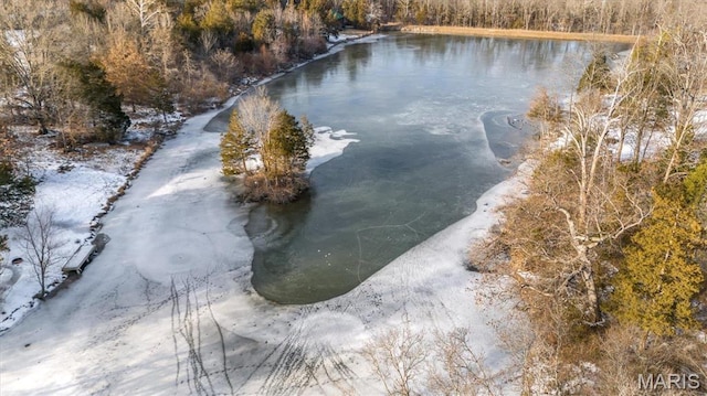 3553 Evergreen Dr, Catawissa, MO 63015 - aerial view of property and surrounding area with a large body of water and a heavily wooded area