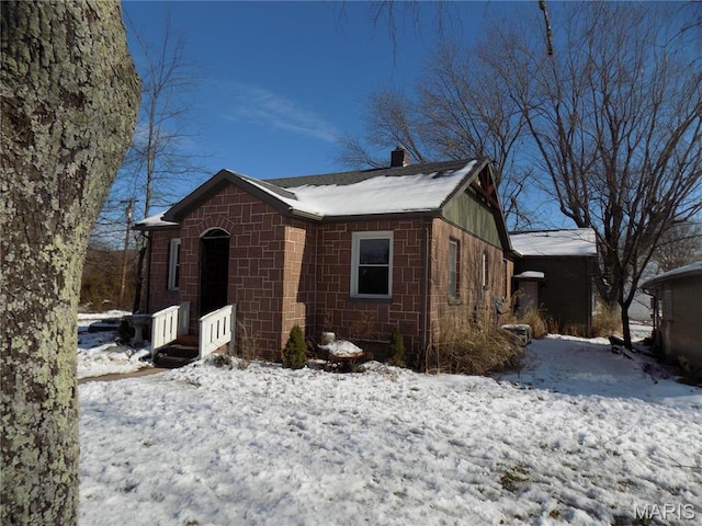 170 County Rd, Ironton, MO 63650 - view of front of home featuring a chimney and concrete block siding