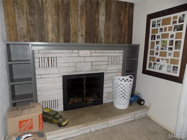 170 County Rd, Ironton, MO 63650 - detailed view of carpet floors, a glass covered fireplace, and baseboards