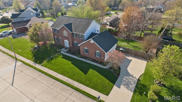 aerial perspective of suburban area