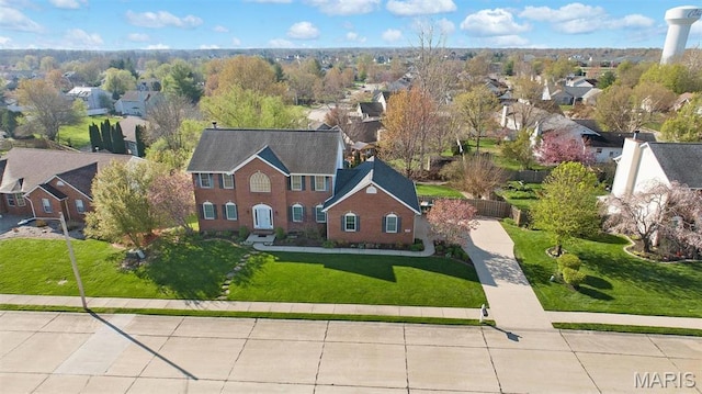 aerial perspective of suburban area