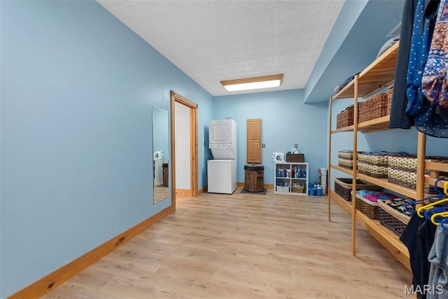 17102 Deer Mountain Rd, Marthasville, MO 63357 - storage area featuring stacked washer / dryer