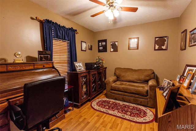 702 S 525th Rd, East Prairie, MO 63845 - home office featuring ceiling fan and wood finished floors