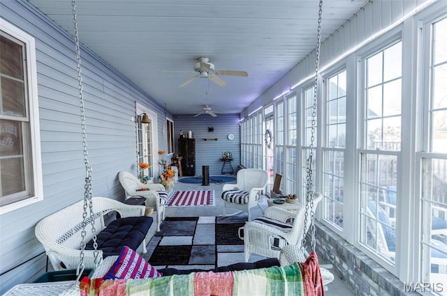 702 S 525th Rd, East Prairie, MO 63845 - sunroom / solarium with ceiling fan and plenty of natural light