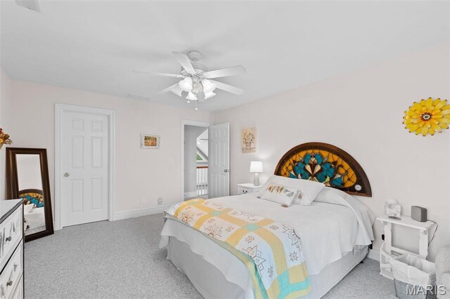 850 Aj Farm Ln, Washington, MO 63090 - bedroom with carpet flooring, a ceiling fan, and baseboards