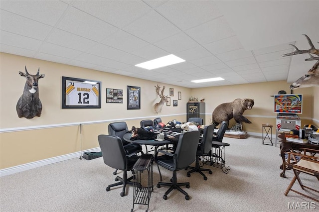 850 Aj Farm Ln, Washington, MO 63090 - carpeted home office featuring a paneled ceiling and baseboards
