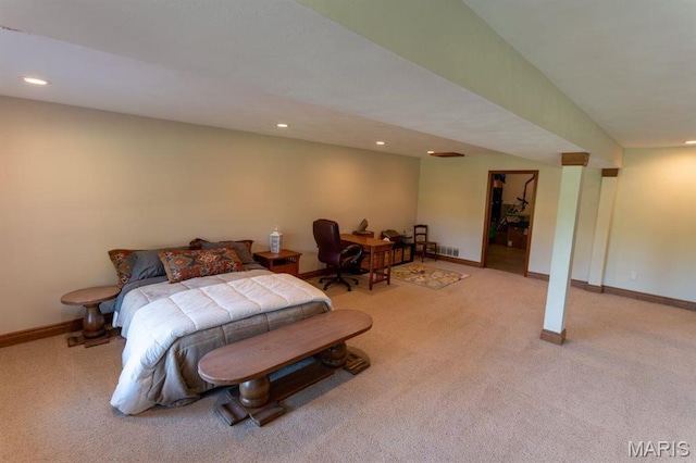 13112 Heritage Ln, Pocahontas, IL 62275 - bedroom with light carpet, recessed lighting, and baseboards