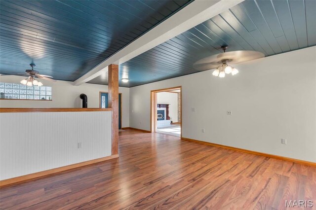 520 Christopher Dr, Perryville, MO 63775 - unfurnished room featuring a ceiling fan, wood finished floors, and baseboards