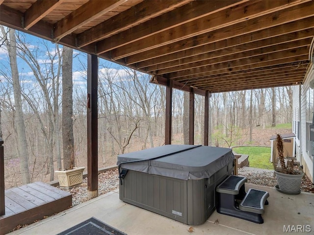 997 Sheffield Forest Ct, Wildwood, MO 63021 - view of patio / terrace with a hot tub