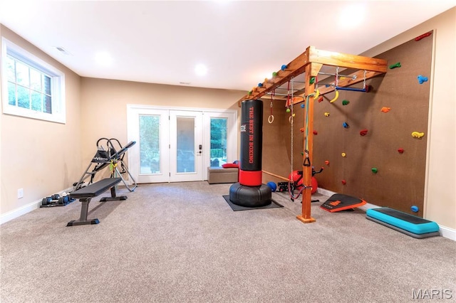 16 Holiday Ln, Saint Louis, MO 63131 - exercise room with carpet floors and baseboards