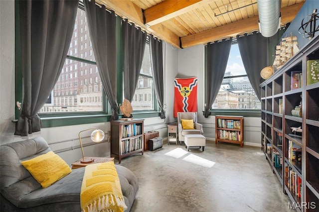 901 Washington Ave Unit 304, Saint Louis, MO 63101 - sitting room featuring concrete floors and beamed ceiling