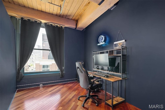 901 Washington Ave Unit 304, Saint Louis, MO 63101 - office featuring a wooden ceiling with exposed beams and wood finished floors