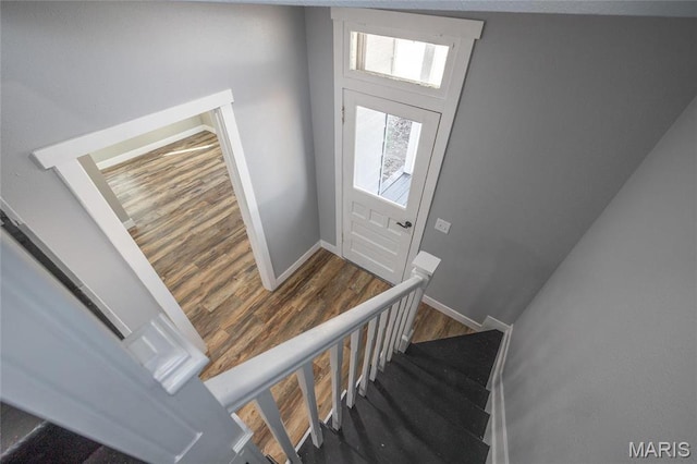 120 E Charles St, St James, MO 65559 - stairs with wood finished floors and baseboards