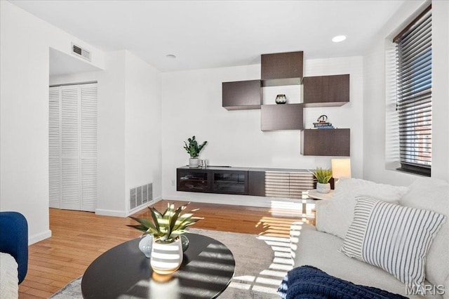 704 Soulard St Unit 704, Saint Louis, MO 63104 - living area with wood finished floors, baseboards, and recessed lighting