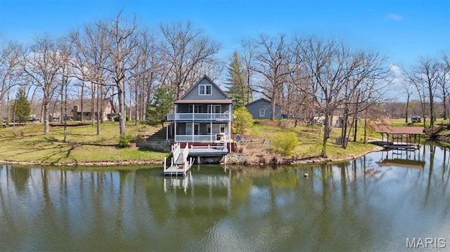 10949 Clearwater Ln, Plainview, IL 62685 - dock area featuring a water view