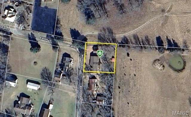 10019 Seabourne St, Belgrade, MO 63622 - aerial map of property and surrounding area featuring property boundaries highlighted