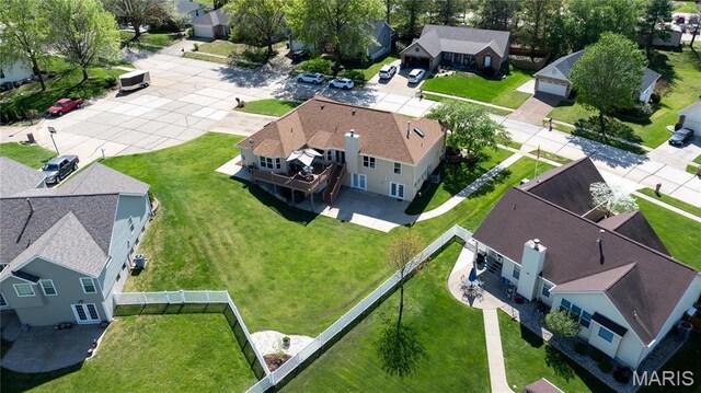 aerial view of residential area