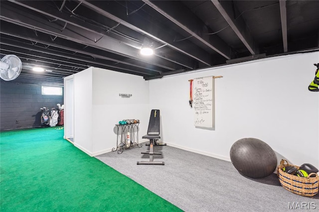 2510 N 89th St, Caseyville, IL 62232 - workout room featuring carpet and baseboards