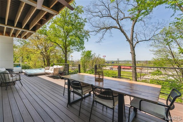 2510 N 89th St, Caseyville, IL 62232 - wooden terrace featuring outdoor dining space