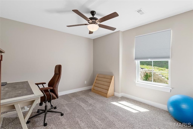 135 Mary Catherine, Waynesville, MO 65583 - carpeted office with baseboards and a ceiling fan