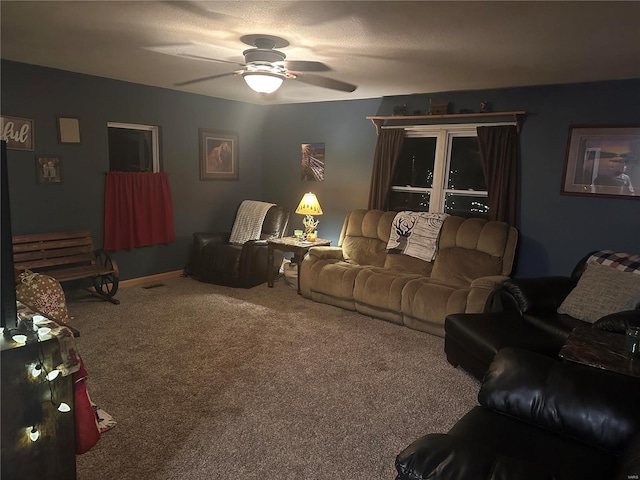 128 Pine St, Ironton, MO 63650 - living area with carpet and ceiling fan