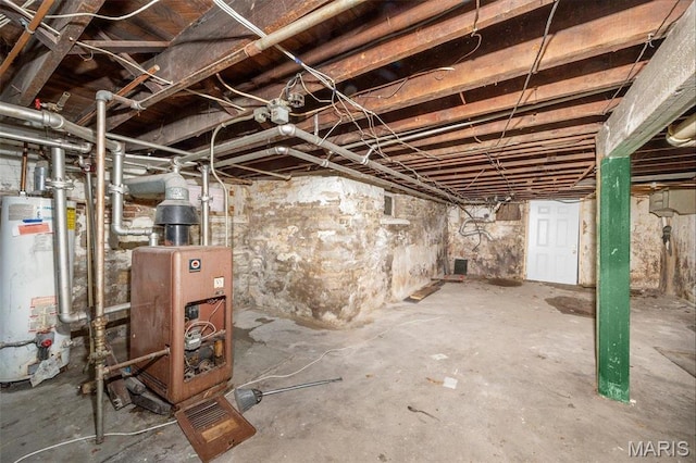 7307 Minnesota Ave, Saint Louis, MO 63111 - unfinished below grade area featuring water heater
