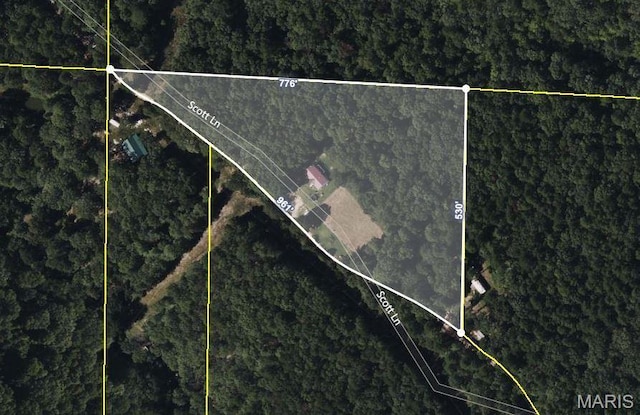 16625 Scott Ln, Willow Springs, MO 65793 - map / location featuring property boundaries highlighted
