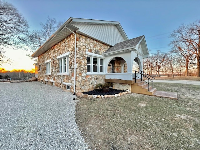 601 S Grand St, Salem, MO 65560 - property exterior at dusk featuring stone siding
